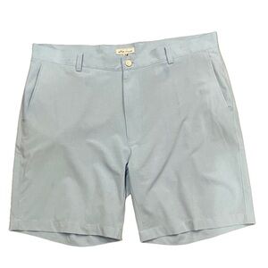 Peter Millar Sz 38 light robins egg blue stretch shorts with back zip pocket